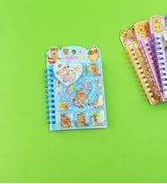 Capybara Tasarımlı Sulu Kapaklı Defter - 8 Sayfa Sticker Hediyeli (Mavi)