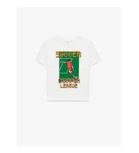 Koton Futbol Baskılı Beyaz Erkek Çocuk T-Shirt 6SKB10106TK