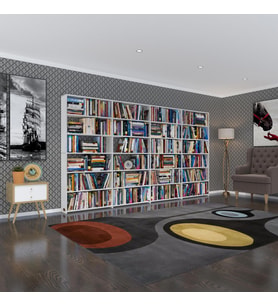 Kenzlife kitaplık süper ga byz 180*320*19 6 katlı 4 bölme çift bölme opsiyonlu ofis mutfak banyo dolabı arkalıksız