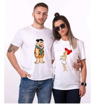 Tshirthane Fred Wilma Çakmaktaş Sevgili Kombinleri Tshirt Kombini (Tek Ürün Fiyatıdır.)