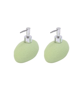 BANYO SETİ SIVI SABUNLUK 2 ADET YEŞİL PETEK DESENLİ POLİRESİN 14x8x14cm 400ml