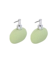 BANYO SETİ SIVI SABUNLUK 2 ADET YEŞİL PETEK DESENLİ POLİRESİN 14x8x14cm 400ml