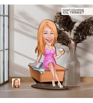 BK Gift Kişiye Özel Boss Anne Karikatürlü Büyük Boy Ahşap Biblo-7 Arkadaşa Hediye , Sevgiliye Hediye, Kişiye Özel Biblolar