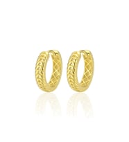 925 Ayar Gümüş küpe Üzeri Altın Kaplama Başak Modeli Halka Küpe SGTL13194GOLD