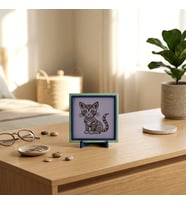Kedi Motifli Butik Dekoratif Parça, Sevdikleriniz İçin Prestijli ve Şık Bir Hediye 10x10 cm