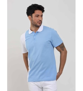 Dufy Mavi Erkek Slim Fit Desenli Polo Yaka Tshirt - 105279