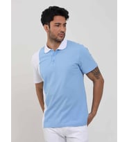 Dufy Mavi Erkek Slim Fit Desenli Polo Yaka Tshirt - 105279