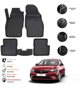 Opel Corsa E 2018 3D Havuzlu Paspas OTL