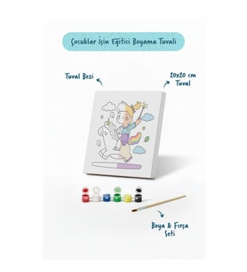 Unicorn Prenses Boyama Tuvali – Şövalesiz Boya Seti 20x20