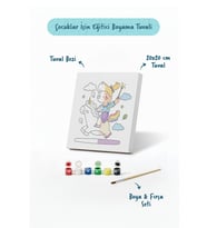 Unicorn Prenses Boyama Tuvali – Şövalesiz Boya Seti 20x20
