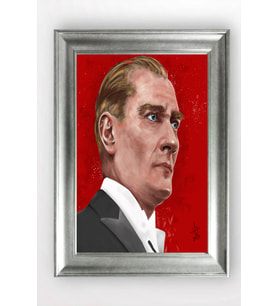 Gümüş Çerçeveli Atatürk Tablo cv1410