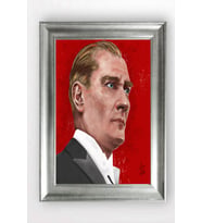 Gümüş Çerçeveli Atatürk Tablo cv1410
