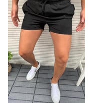 Düz Renk Moda Erkek Deniz Şortu (Siyah)