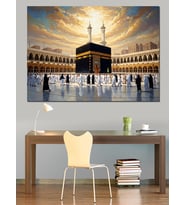 Kabe Ve Dua Eden İnsanlar Dekoratif Kanvas - Mdf Ahşap Tablo
