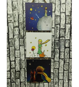 Küçük Prens Kabartmalı Baskılı 3'lü Tablo The Little Prince (Karışık)