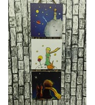 Küçük Prens Kabartmalı Baskılı 3'lü Tablo The Little Prince (Karışık)