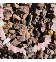 Pembe Kuvars Doğal Kırık Taş İnci Çelik Ayarlanabilir Kolye Tky0417