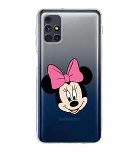 Samsung Galaxy M31s  Kamera Korumalı Kapak Minnie Mouse Tasarımlı  Şeffaf  Kılıf