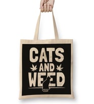 Cat Weed Shirt Cats And Weed Gift Kedi Bez Çanta Uzun Saplı