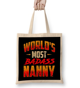 Awesome World's Most Badass Nanny Cute Babysitter Bez Çanta Uzun Saplı