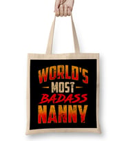 Awesome World's Most Badass Nanny Cute Babysitter Bez Çanta Uzun Saplı