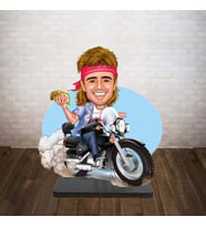 KİŞİYE ÖZEL KARİKATÜR çılgın motorcu adam BİBLOSU