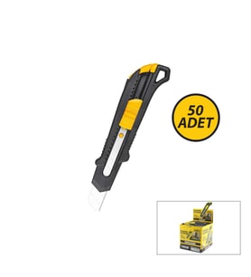 50 ADET SİYAH PLASTİK GÖVDE FALÇATA MAKET BIÇAK (5680)