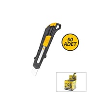 50 ADET SİYAH PLASTİK GÖVDE FALÇATA MAKET BIÇAK (5680)