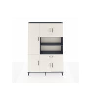 Arges Dolap 10 Raflı Tek Çekmeceli 6 Kapaklı 132x30x195 Antrasit-Aytaşı/Aytaşı