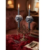Şakayıklı Şamdan 2'li Mum - Mumelia Candles Doğal Soya Kutulu Dekoratif Mum - Gri