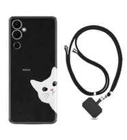 Tecno Pova 4 Kılıf Resimli Boyun Askılı İpli Desenli Silikon Series Çılgın Kedi 1895