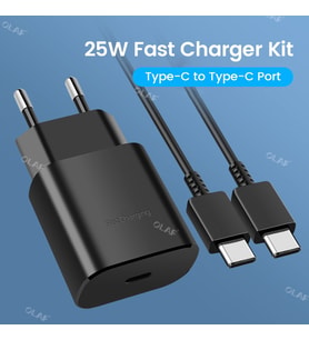 Samsung EP-TA800nBEGWW Şarj Aleti, USB Type A (25W), Hızlı Şarj Teknolojisi, Siyah - Type C Kablo Dahil TÜRKİYE GARANTİLİ