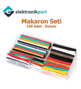 Makaron Seti 140 Adet Kutulu (Isı Polyolefin Shrink Boru) Yüksek Kalite 5 Renk