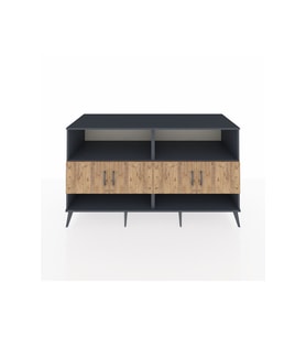 Kronos Konsol 4 Raflı 4 Kapaklı 176x59x99 Antrasit-Çam/Antrasit