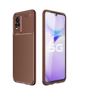 Vivo V21E Kılıf Esnek Soft Karbon Tasarım Legion Serisi (Kahverengi)