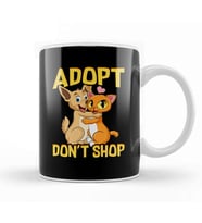 Adopt Don't Shop Cute Cat & Dog Rescue Adoption Kupa Bardak Porselen