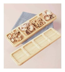 BAMBOO 4 BÖLMELİ DİKDÖRTGEN SUNUMLUK 34*10*1.5CM