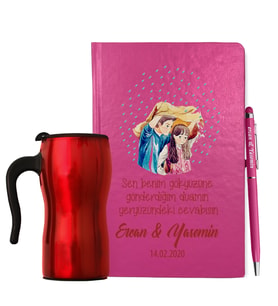 Sevgililer Gününe Özel Defter Kalem & Termos Mug Hediye Seti 25