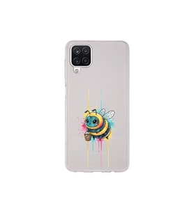 Samsung Galaxy A12 ile uyumlu Splash arı tasarımlı şeffaf silikon kılıf