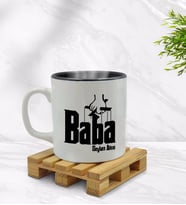 BK Gift Kişiye Özel Baba Godfather Tasarımlı İçi Siyah Renkli Kupa Bardak Model 5