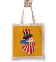 Eagle Happy İndependence Day 4th Of July Gift Bez Çanta Uzun Saplı