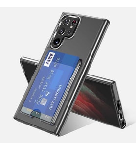 Galaxy S21 Ultra Kılıf Zore Ensa Kartlık Bölmeli Şeffaf Kılıf (Renksiz)