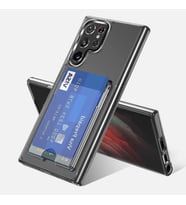 Galaxy S21 Ultra Kılıf Zore Ensa Kartlık Bölmeli Şeffaf Kılıf (Renksiz)