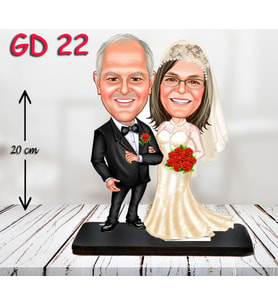 Kişiye Özel Ahşap Biblo - Gelin Damat Biblo 3 ( 3D Biblo )