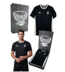 BEŞİKTAŞ ORJİNAL LİSANSLI UMBRO SİYAH FORMASI LAZER KUTU HEDİYELİ