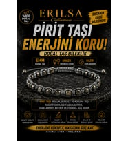 Sertifikalı Pirit Taşı Doğal Taş Bileklik 6 MM Ayarlanabilir Unisex Premium Model - Enerjini Koru