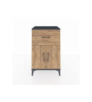 Hyperion Komodin Tek Raflı Tek Çekmeceli 2 Kapaklı 60x44x96 Antrasit-Çam