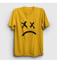 Presmono Unisex Sarı Sad Face Lil Peep T-Shirt 37848tt (Sarı)