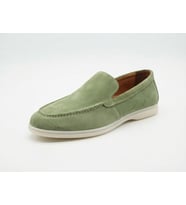 Growish GD0136 Adaçayı Yeşili Hakiki Süet Deri Yeşil Renk Kombin Uyumlu İthal Beyaz Taban Günlük Loafer Casual Ayakkabı
