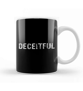 Deceitful Slogan Tee Kupa Bardak Porselen